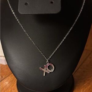 paparazzi Pink and Clear XO Pendant Necklace